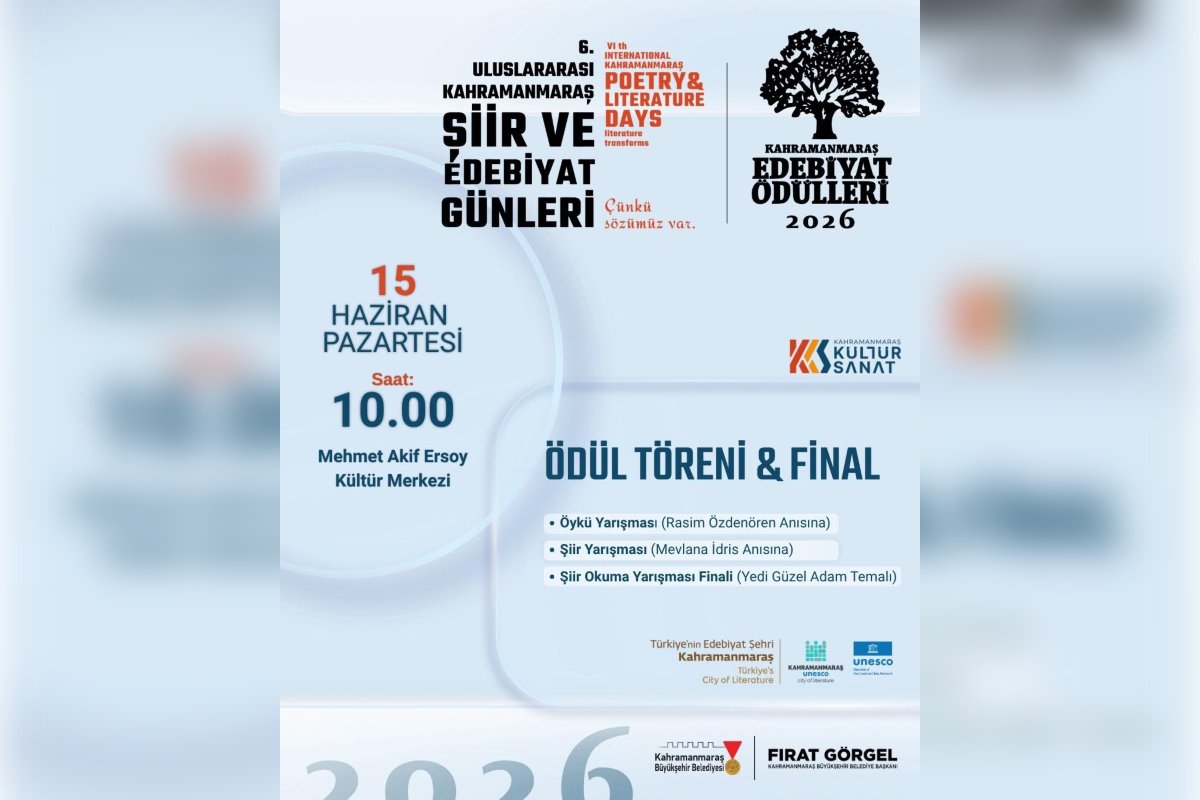 6.Uluslararası Kahramanmaraş Şiir Ve Edebiyat Günleri Ödül Töreni